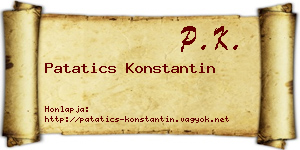 Patatics Konstantin névjegykártya